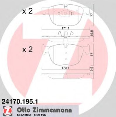 Купить ZIMMERMANN 24170.195.1 Колодки торм.перед.