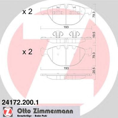 Купить ZIMMERMANN 24172.200.1 Колодки торм.пер.