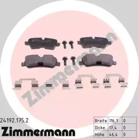 Купить ZIMMERMANN 24192.175.2 Колодки торм.задн. с аксессуарами