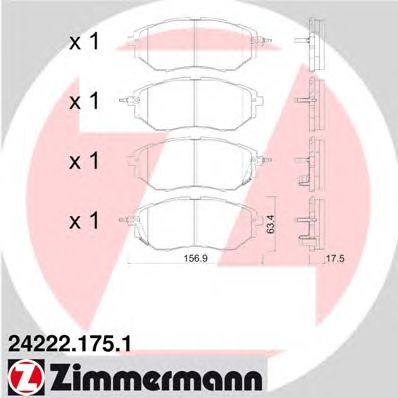 Купить ZIMMERMANN 24222.175.1 Колодки торм.пер.