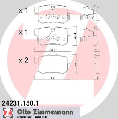 Купить ZIMMERMANN 24231.150.1 Колодки торм.зад.