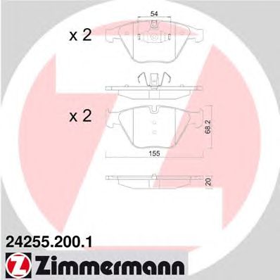 Купить ZIMMERMANN 24255.200.1 Колодки торм.перед.