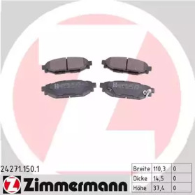 Купить ZIMMERMANN 24271.150.1 Колодки торм.задн. со звук.датчиком износа