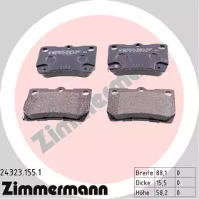 Купить ZIMMERMANN 24323.155.1 Колодки торм.задн.