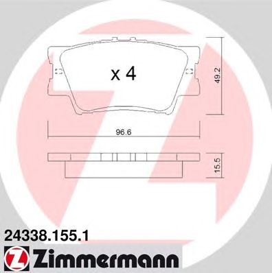 Купить ZIMMERMANN 24338.155.1 Колодки тормозные