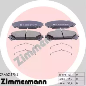 Купить ZIMMERMANN 24452.175.2 Колодки торм.перед. с аксессуарами