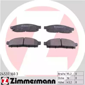 Купить ZIMMERMANN 24537.160.3 Колодки торм.задн.