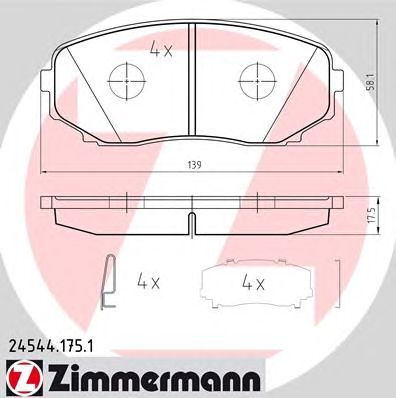 Купить ZIMMERMANN 24544.175.1 Колодки торм.пер.