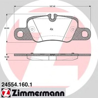 Купить ZIMMERMANN 24554.160.1 Колодки торм.задн.