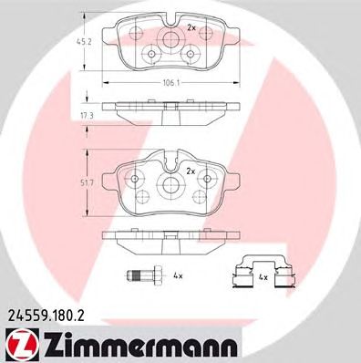 Купить ZIMMERMANN 24559.180.2 Колодки торм.задн.