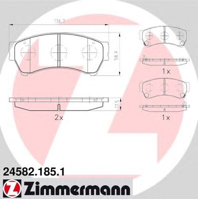 Купить ZIMMERMANN 24582.185.1 Колодки торм.перед.