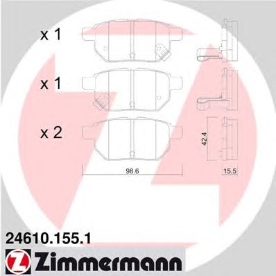 Купить ZIMMERMANN 24610.155.1 Комплект тормозных колодок, дисковый тормоз