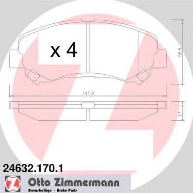 Купить ZIMMERMANN 24632.170.1 Колодки торм.перед.