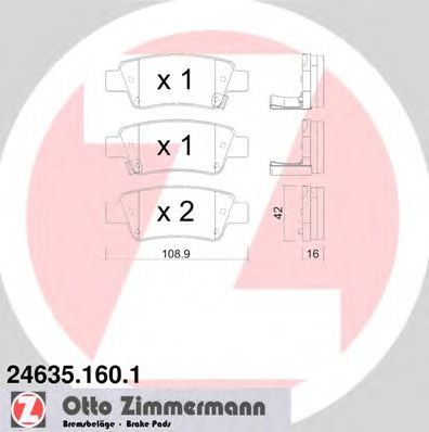Купить ZIMMERMANN 24635.160.1 Колодки торм.задн. со звук.датчиком износа