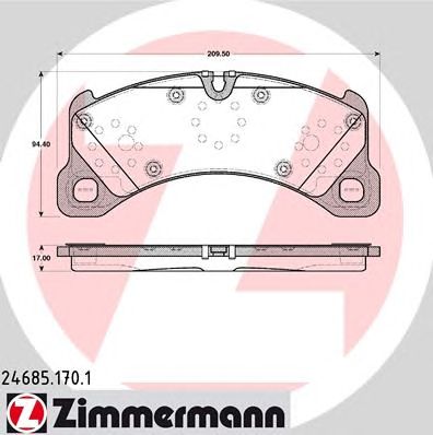 Купить ZIMMERMANN 24685.170.1 Колодки торм.перед.