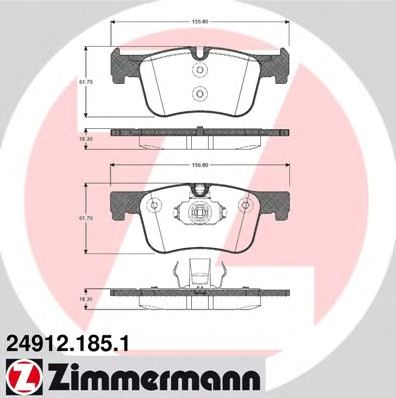 Купить ZIMMERMANN 24912.185.1 Колодки торм.перед.