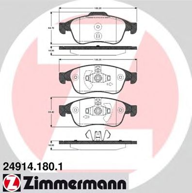 Купить ZIMMERMANN 24914.180.1 Колодки торм.перед.