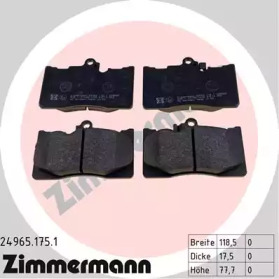 Купить ZIMMERMANN 24965.175.1 Колодки торм.перед.
