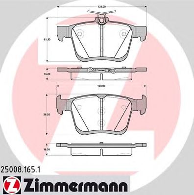 Купить ZIMMERMANN 25008.165.1 Колодки торм.задн.