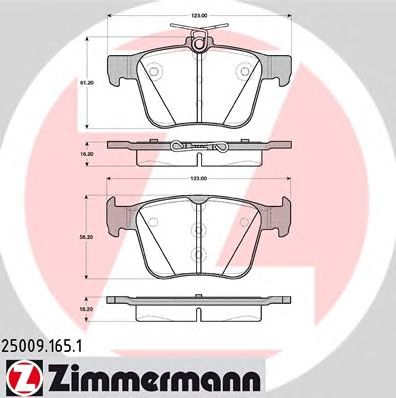 Купить ZIMMERMANN 25009.165.1 Колодки торм.задн.