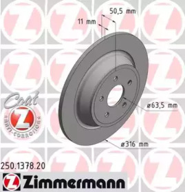Купить ZIMMERMANN 250.1378.20 Диски тормозные