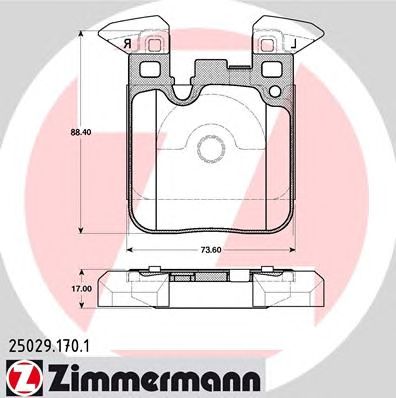 Купить ZIMMERMANN 25029.170.1 Колодки торм.задн.
