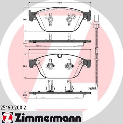 Купить ZIMMERMANN 25160.200.2 Колодки торм.пер.