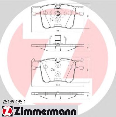 Купить ZIMMERMANN 25199.195.1 Колодки торм.перед.