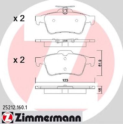Купить ZIMMERMANN 25212.160.1 Колодки торм.задн.