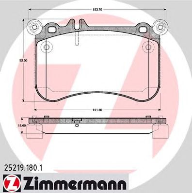 Купить ZIMMERMANN 25219.180.1 Колодки торм.перед.