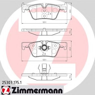 Купить ZIMMERMANN 25307.175.1 Колодки торм.задн.
