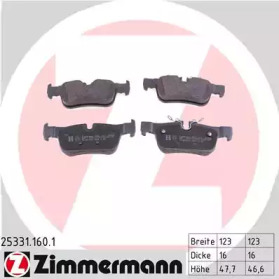 Купить ZIMMERMANN 25331.160.1 Колодки торм.задн.