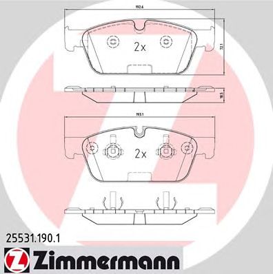 Купить ZIMMERMANN 25531.190.1 Колодки торм.перед.