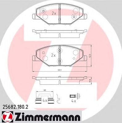 Купить ZIMMERMANN 25682.180.2 Колодки торм.перед. [с аксессуарами]