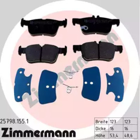 Купить ZIMMERMANN 25798.155.1 Колодки торм.задн. со звук.датчиком износа