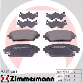 Купить ZIMMERMANN 25875.160.1 Колодки торм.перед. со звук.датчиком износа