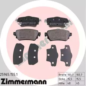 Купить ZIMMERMANN 25965.155.1 Колодки торм.задн. со звук.датчиком износа