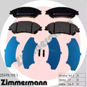 Купить ZIMMERMANN 25979.170.1 Колодки торм.перед. с датчиком износа