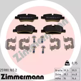 Купить ZIMMERMANN 25980.165.2 Колодки торм.задн. с аксессуарами