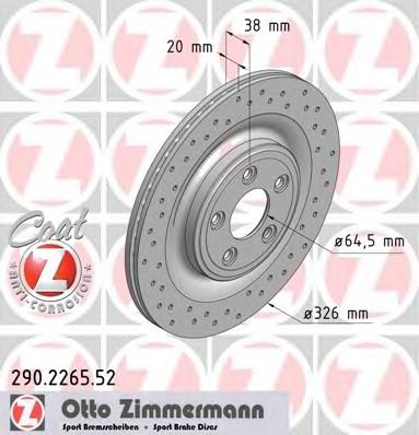 Купить ZIMMERMANN 290.2265.52 Диск торм.задн.вентил.перфорир. [326x20] SPORT Z