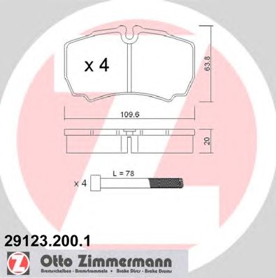Купить ZIMMERMANN 29123.200.1 Колодки торм.задн.