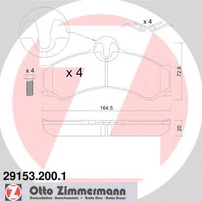 Купить ZIMMERMANN 29153.200.1 Колодки торм.перед.