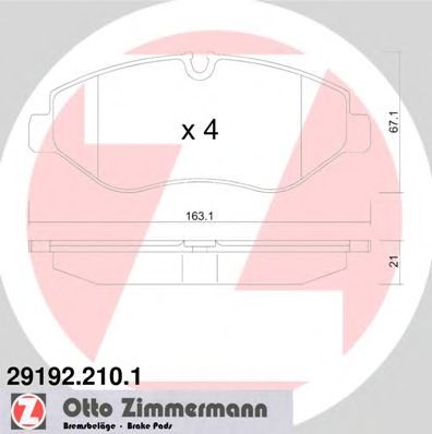 Купить ZIMMERMANN 29192.210.1 Колодки торм.перед. [с винтами]