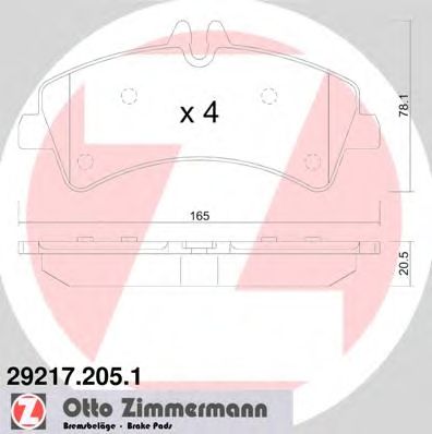 Купить ZIMMERMANN 29217.205.1 Колодки торм.задн.