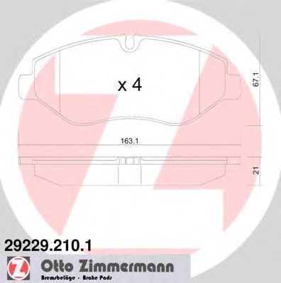 Купить ZIMMERMANN 29229.210.1 Колодки торм.перед.