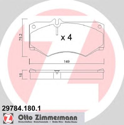 Купить ZIMMERMANN 29784.180.1 Колодки торм.перед.