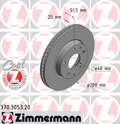 Купить ZIMMERMANN 370.3053.20 Тормозной диск