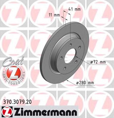 Купить ZIMMERMANN 370.3079.20 Торм.диск зад.[280x9] Standart