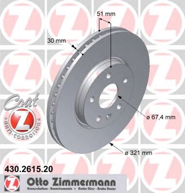 Купить ZIMMERMANN 430.2615.20 Торм.диск пер.[321x30]