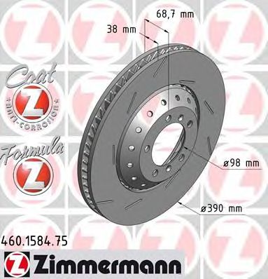 Купить OTTO ZIMMERMANN 460158475 Передний торм. диск L